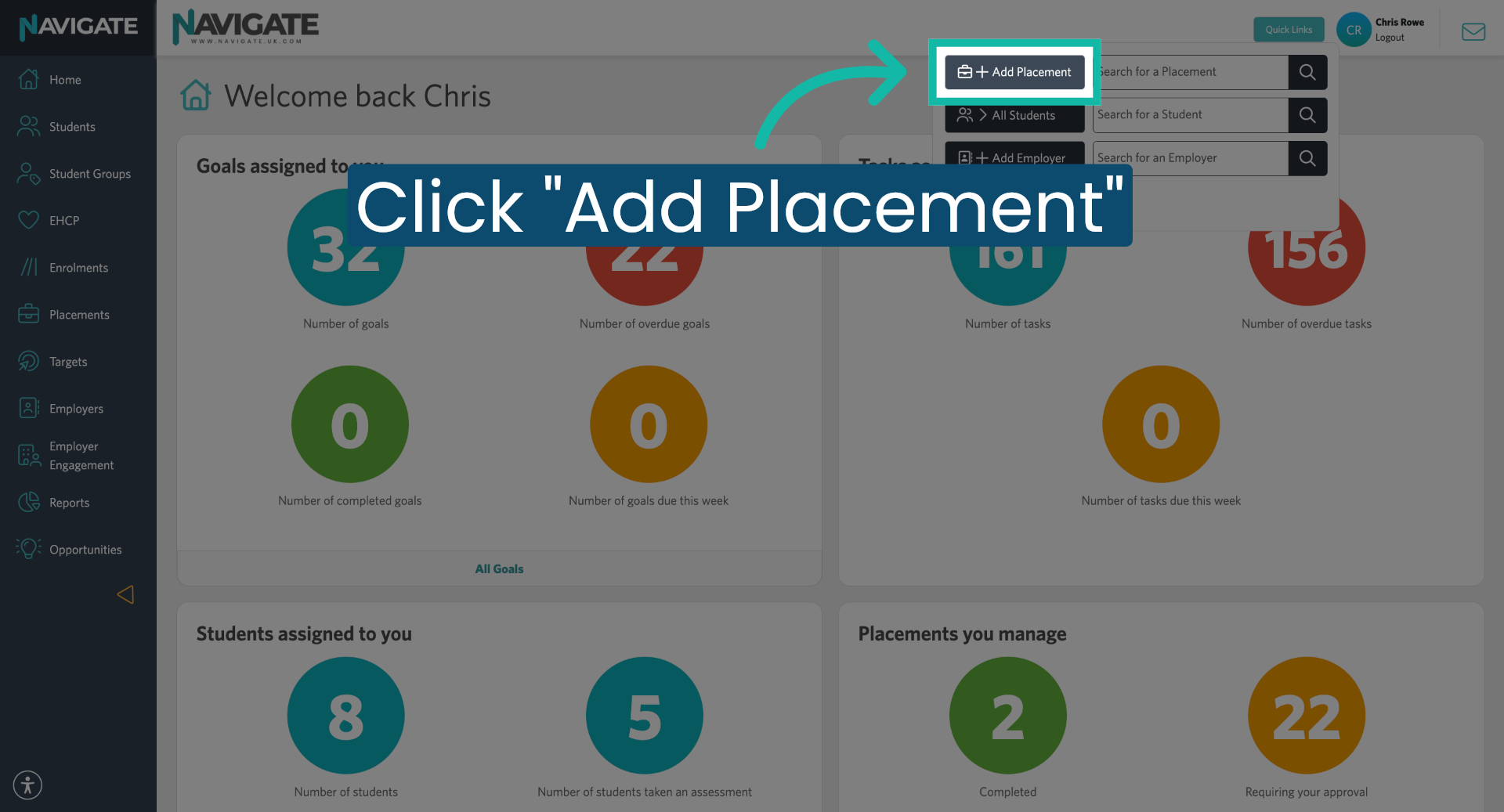 Select Add Placement 