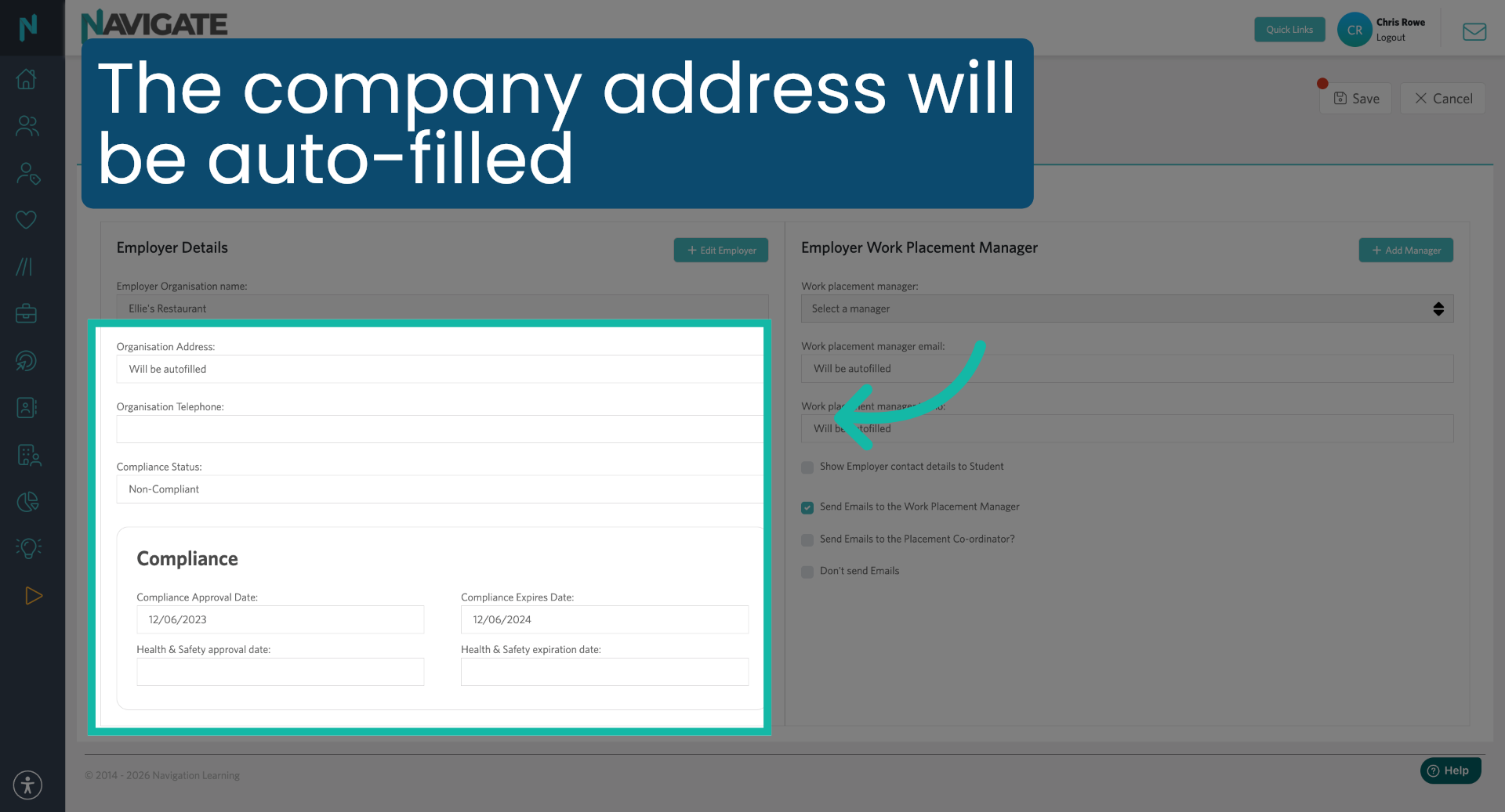 Select Employer Details Auto-Filled