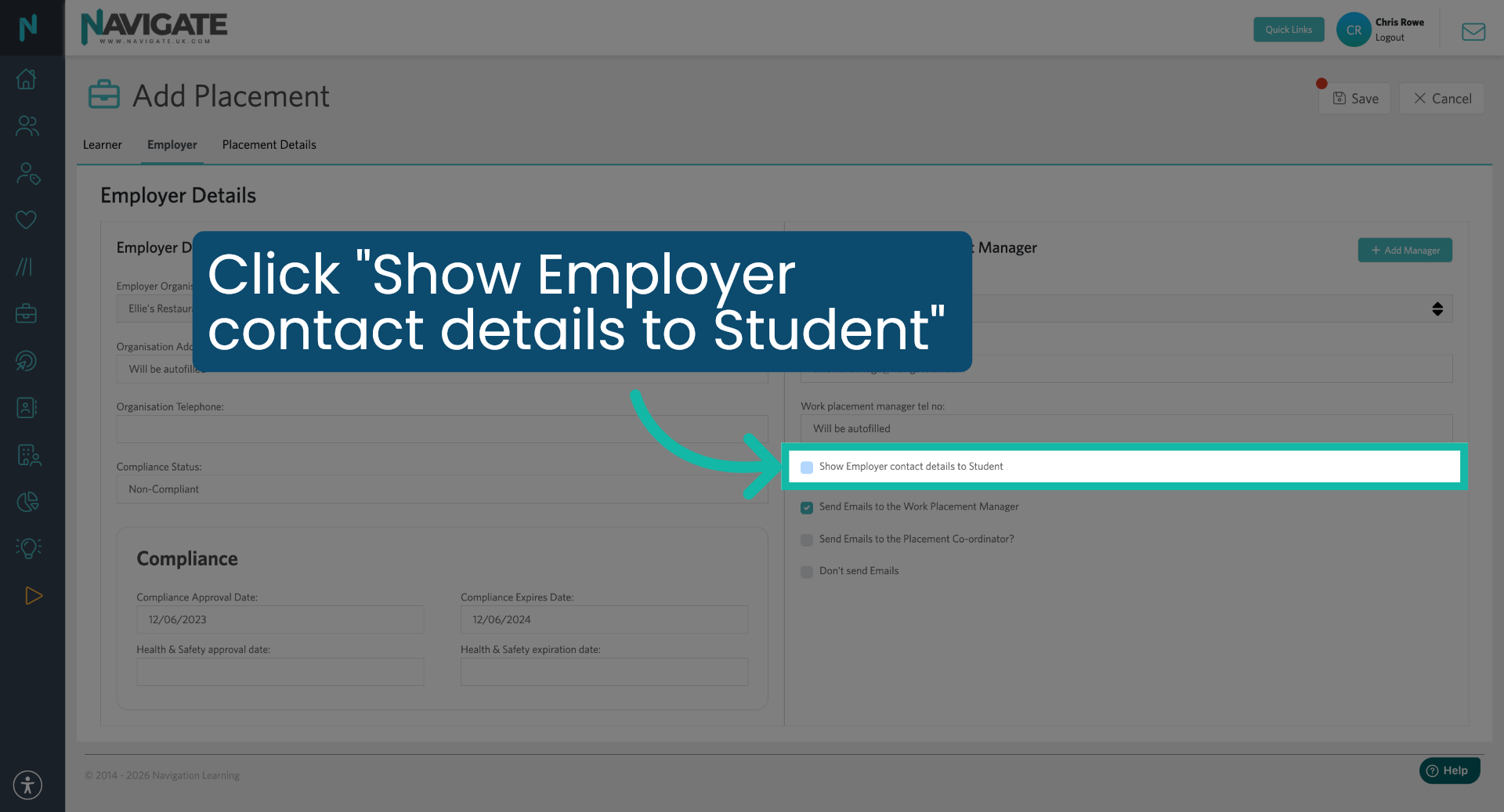 Enable Employer Contact Visibility