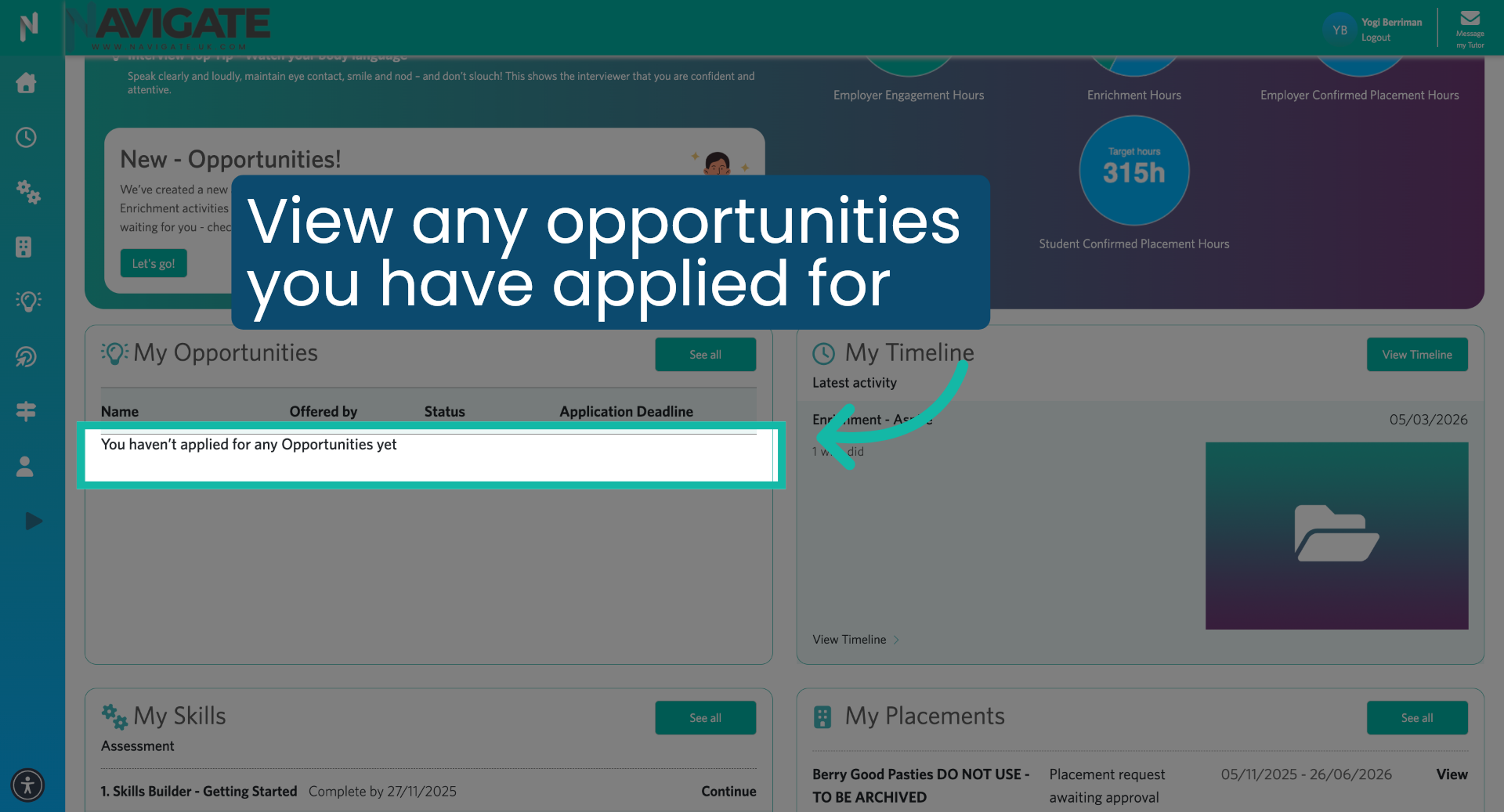 View Opportunities Applied For