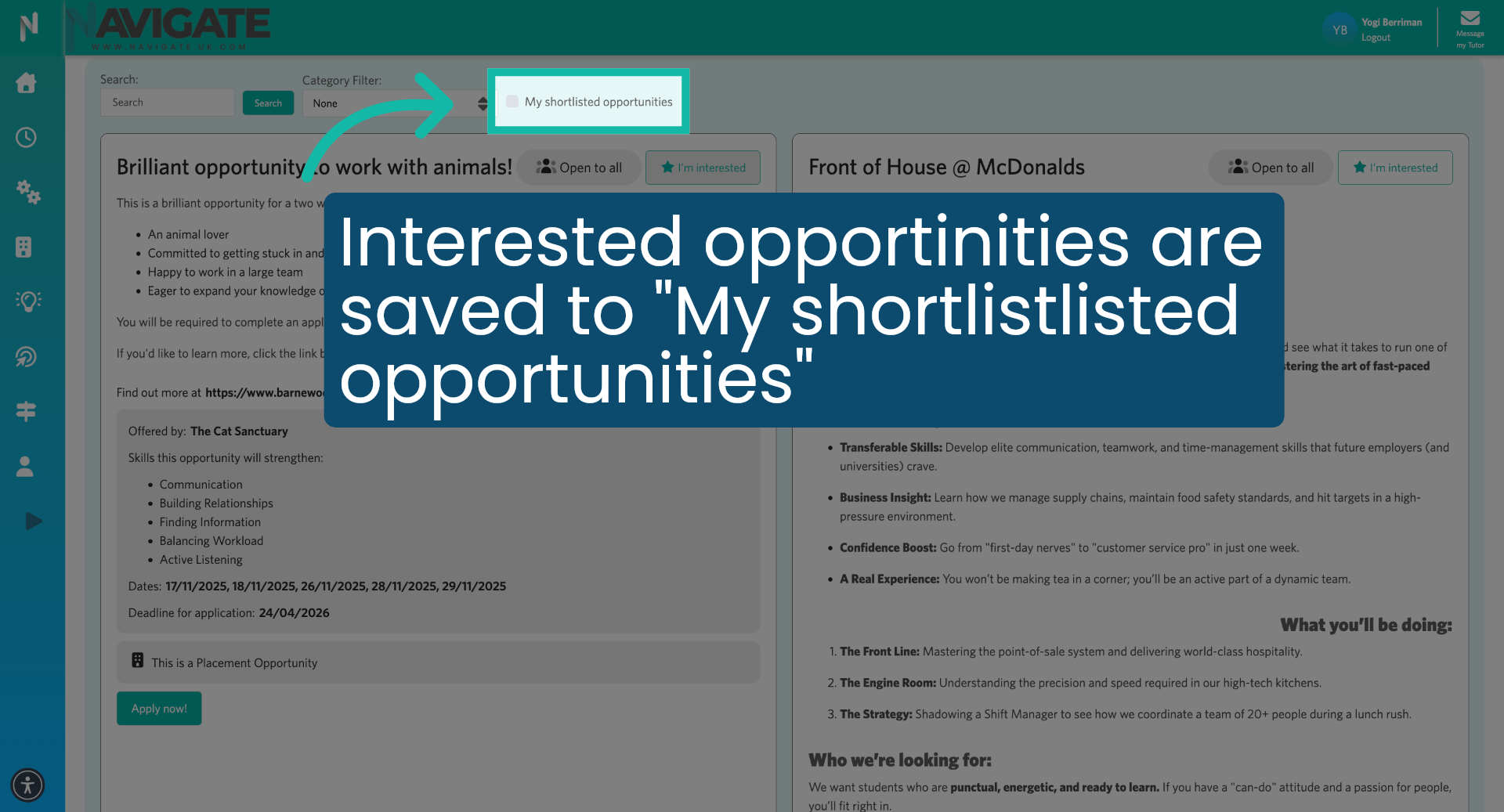 Express Interest in Opportunity