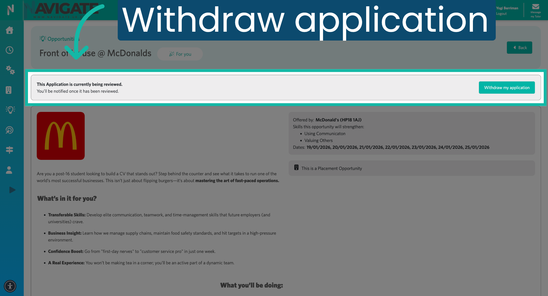Withdraw Pending Application