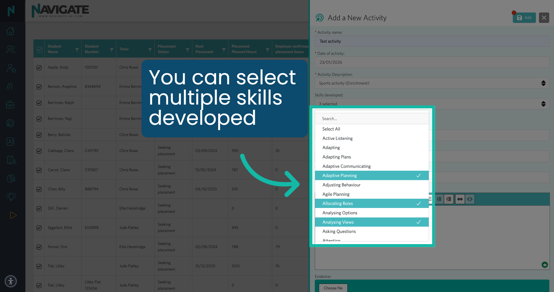 Select Multiple Skills