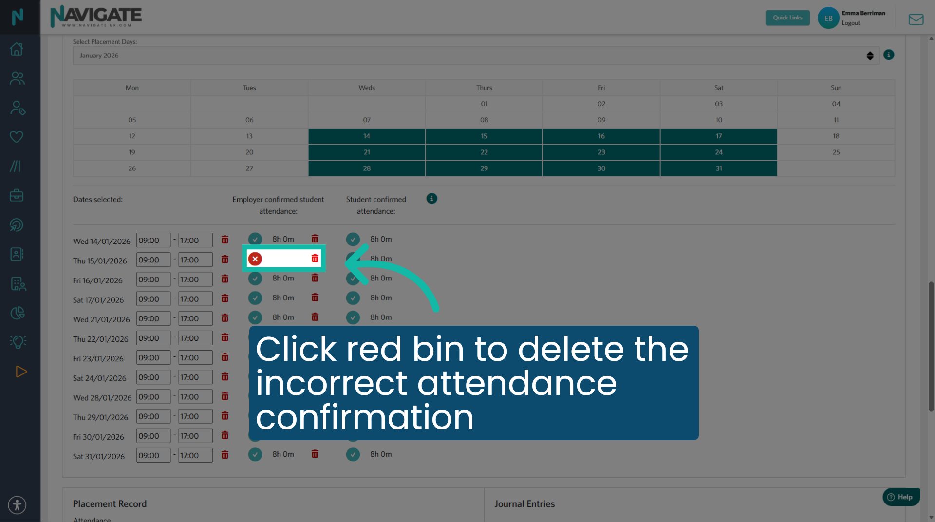 Delete incorrect hours