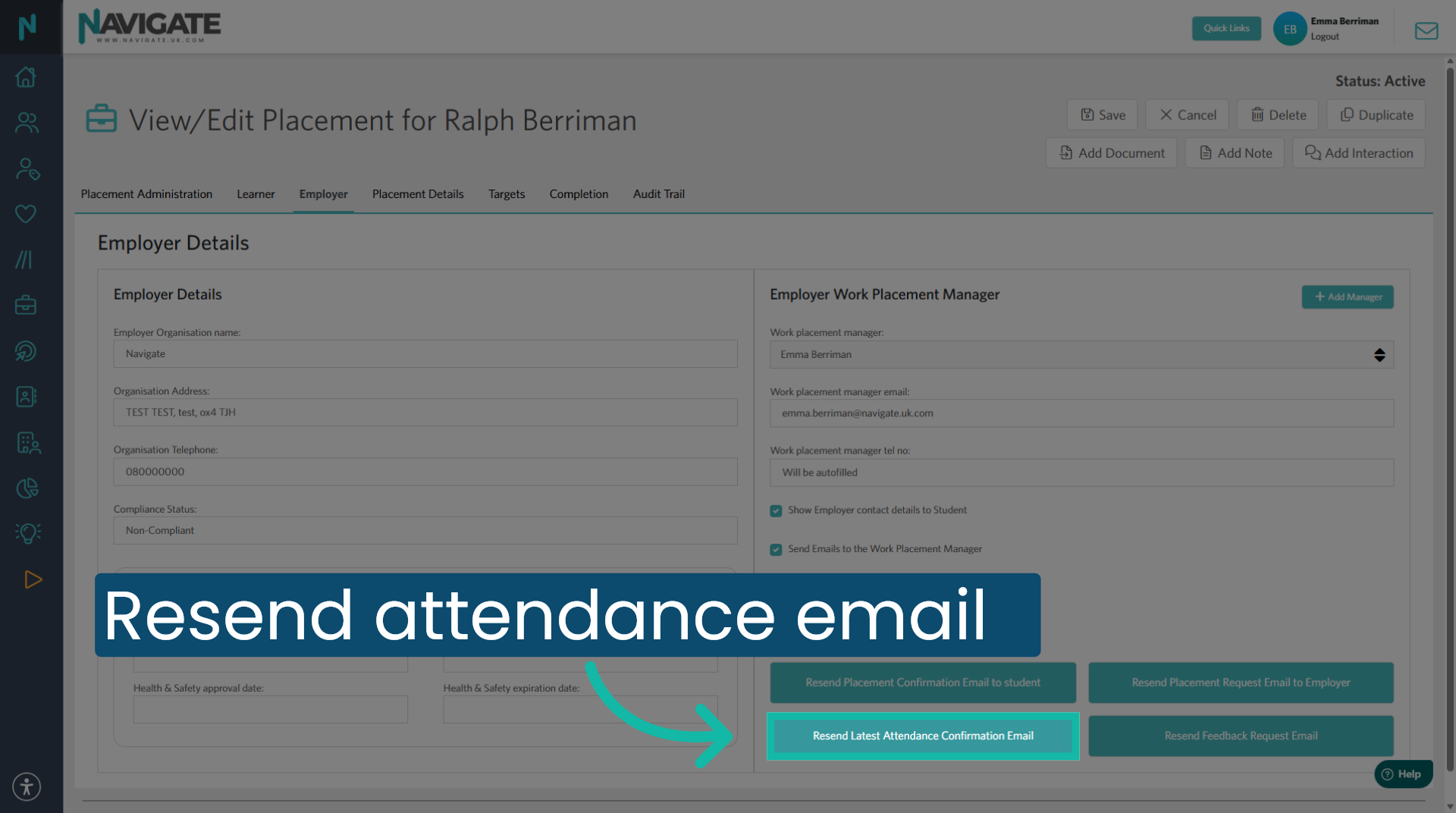 Resend Attendance Confirmation