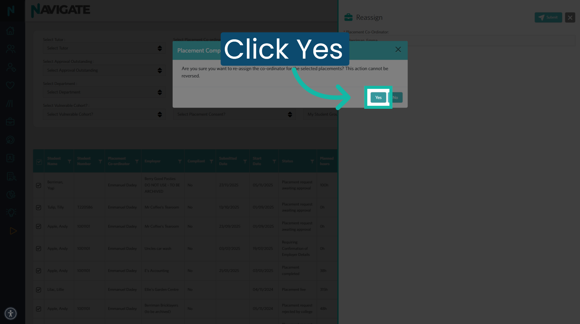 Confirm Reassignment