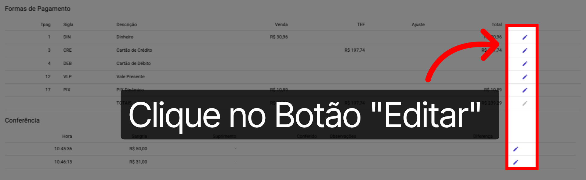 Tela Conferência PDV >>> 'Divergência de Valores':