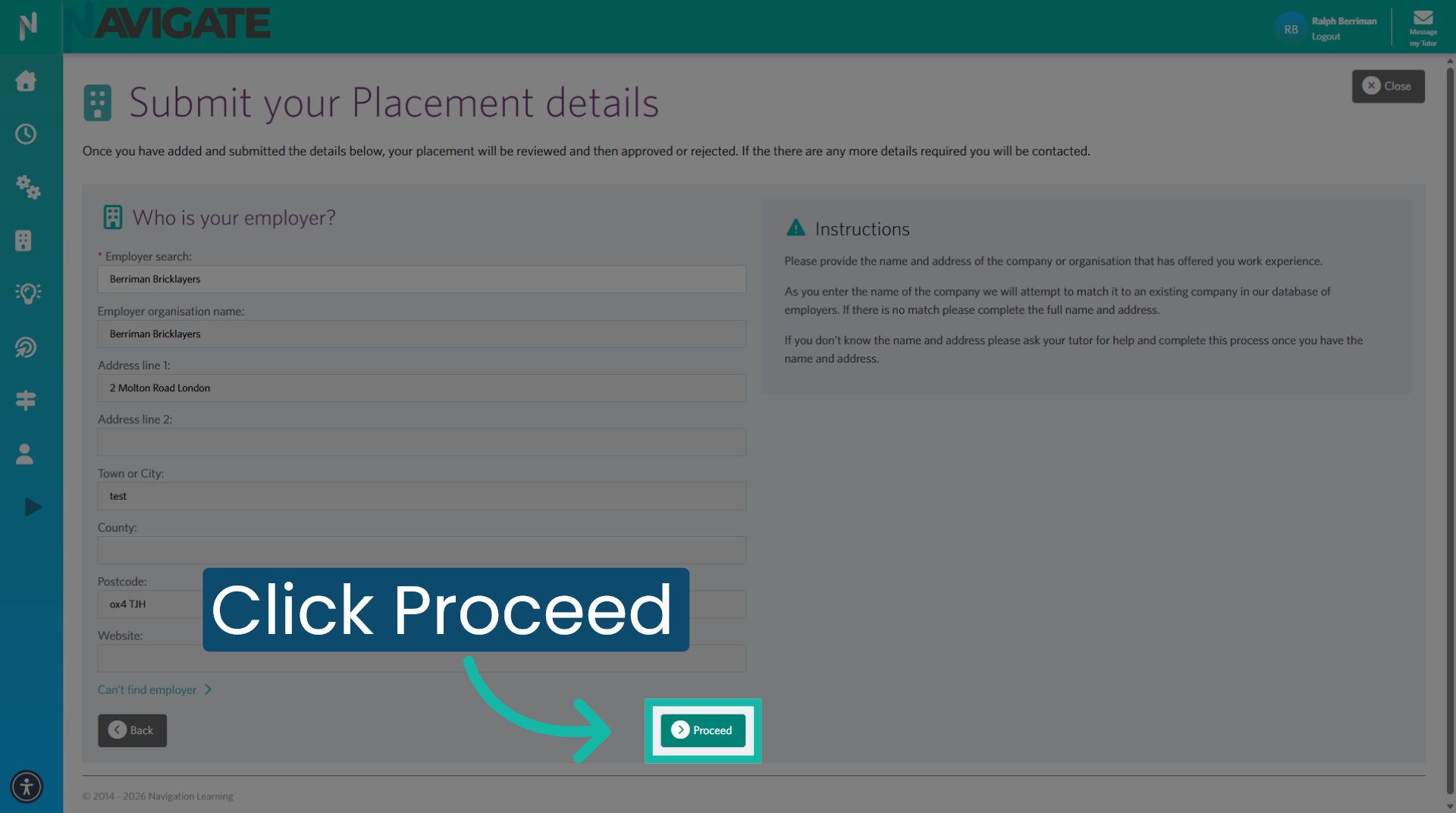 Proceed After Employer Selection