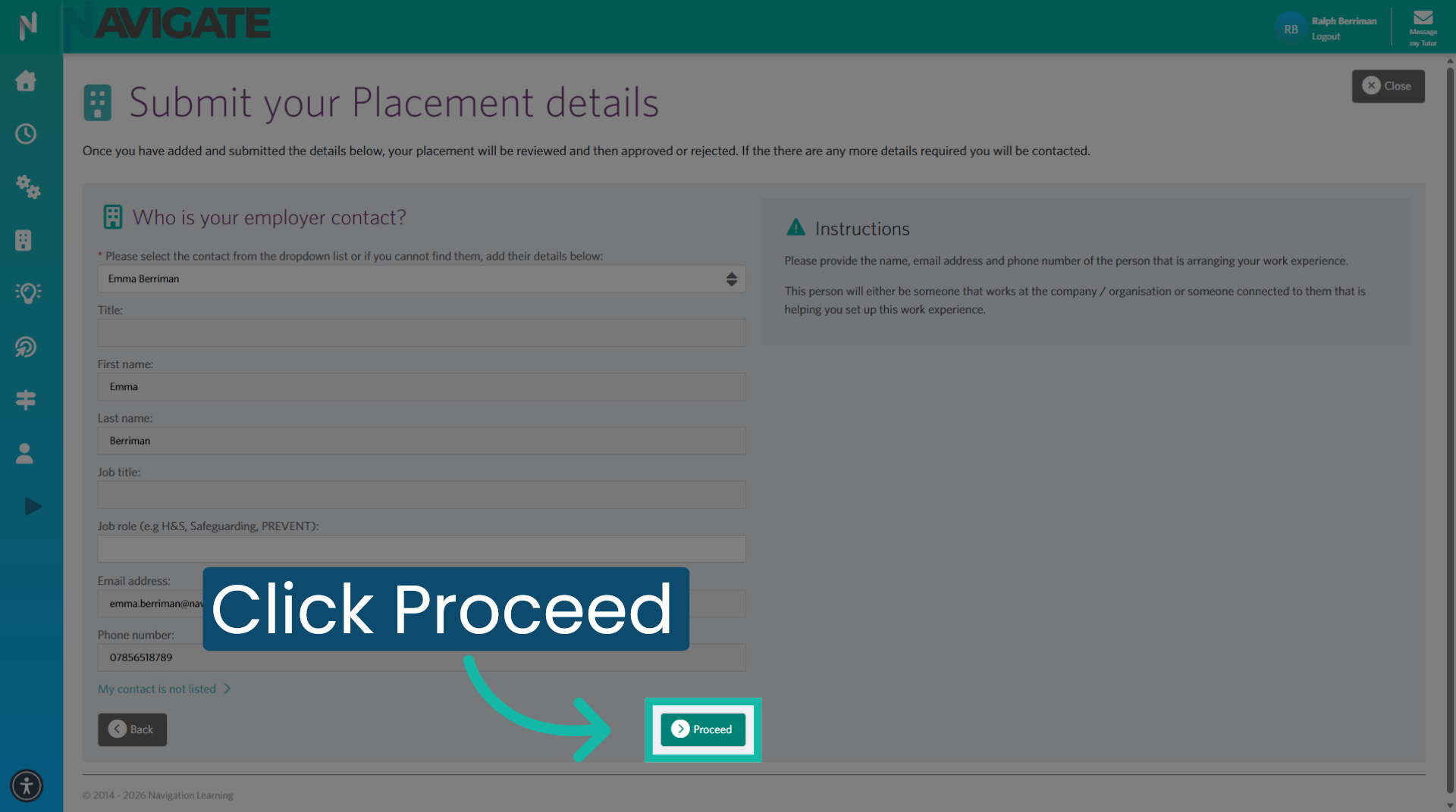 Proceed After Contact Selection