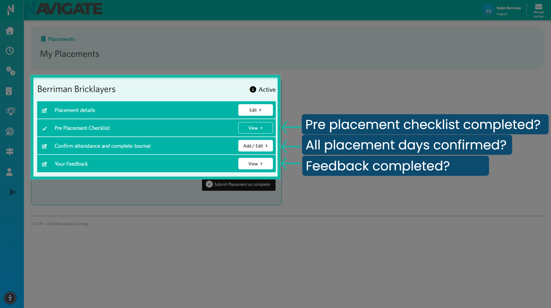 Check all elements are completed