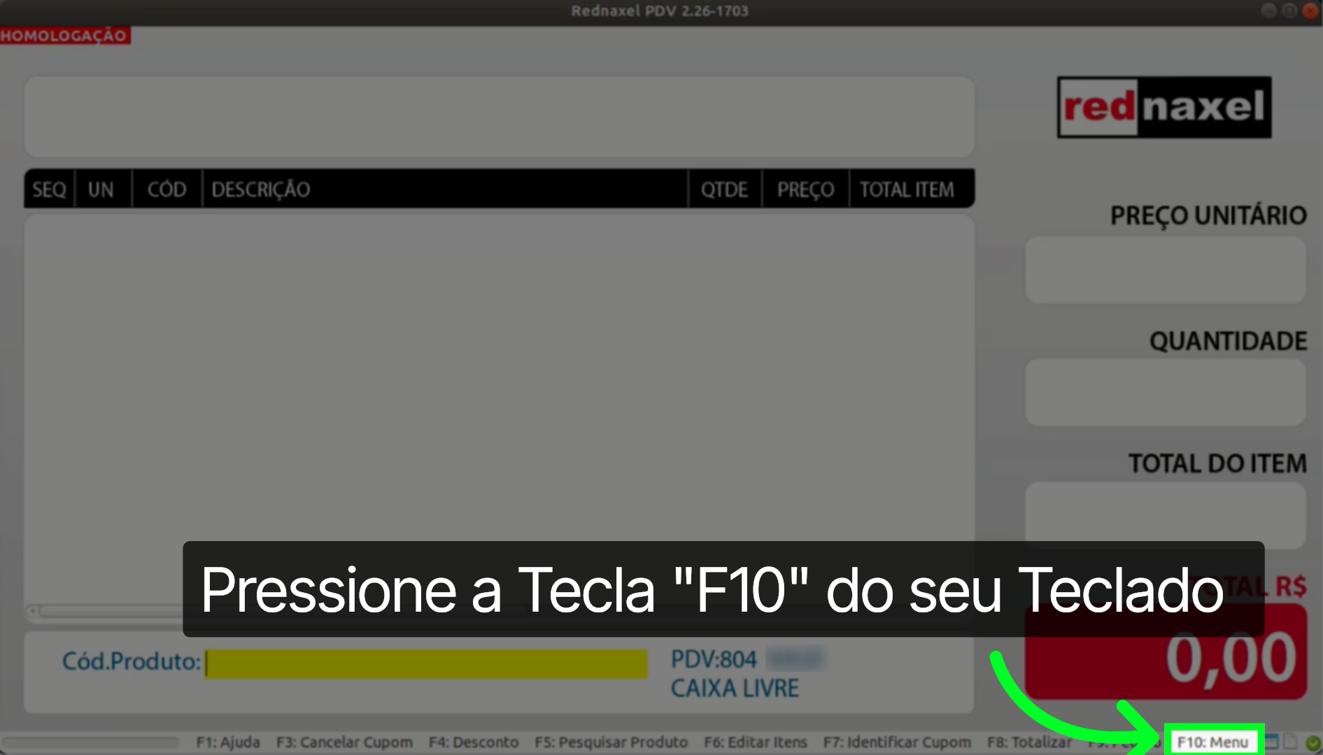 PDV >>> 'Tela Inicial':