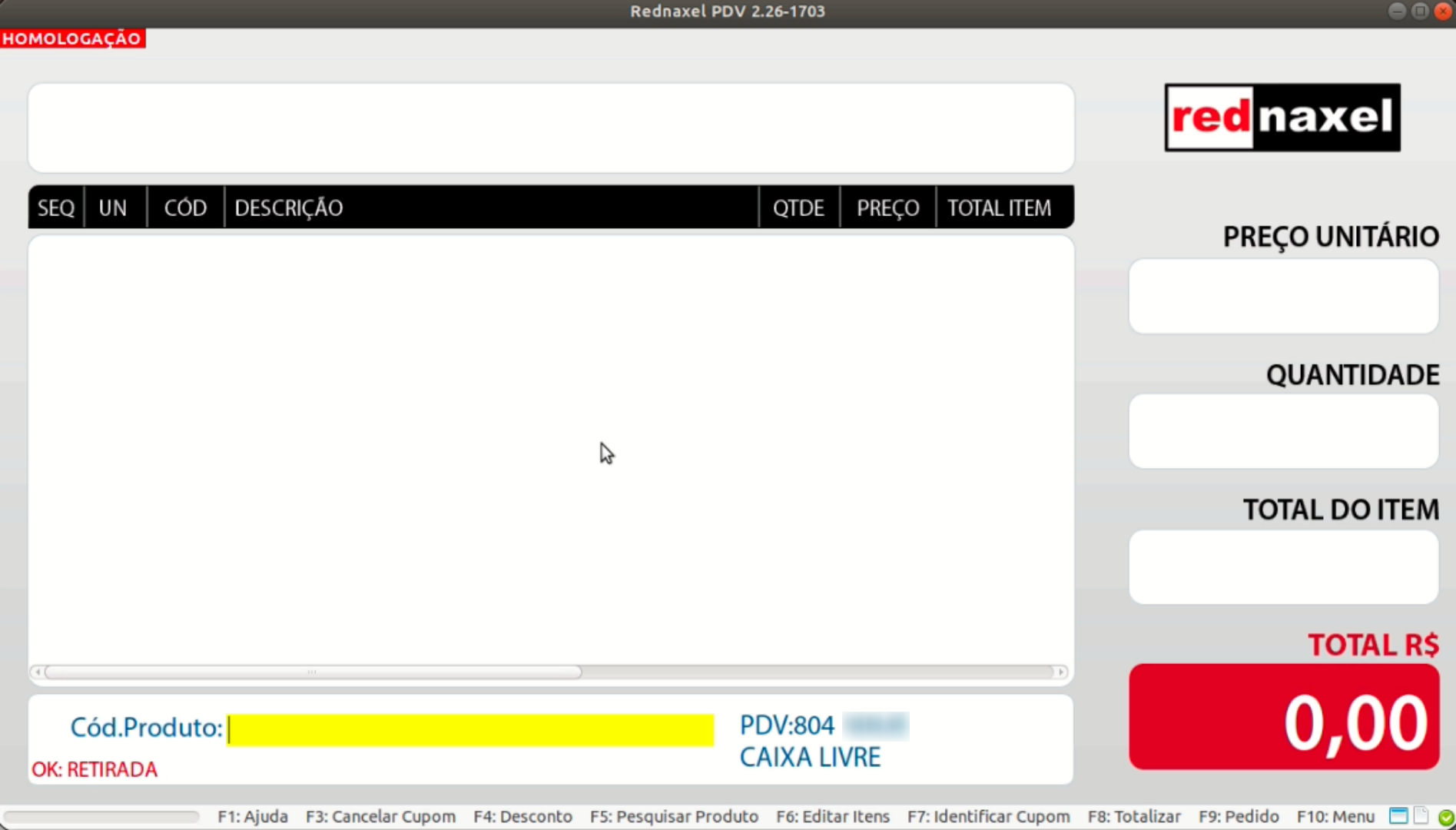 PDV >>> 'Tela Inicial':