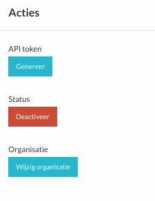 API-token pop-up