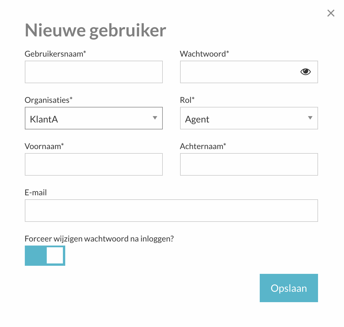 Koppelings-gebruiker aanmaken