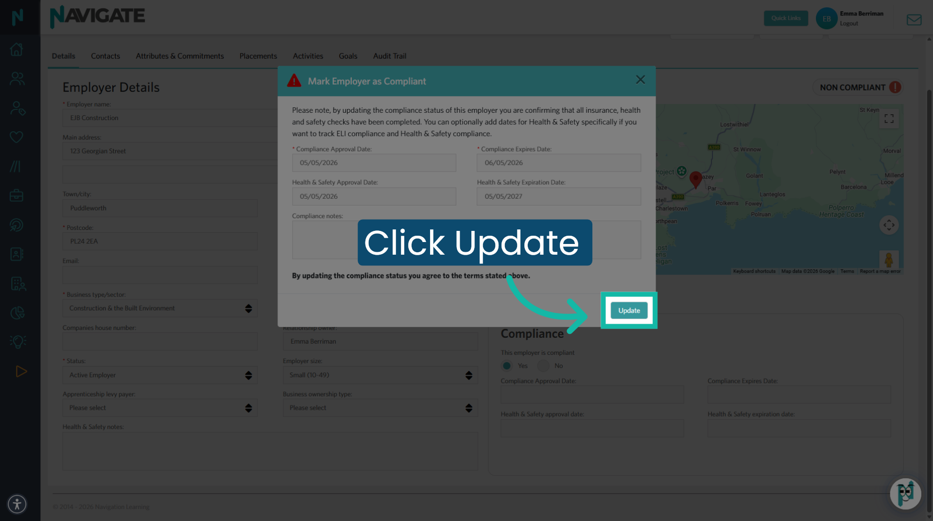 When complete - Click Update
