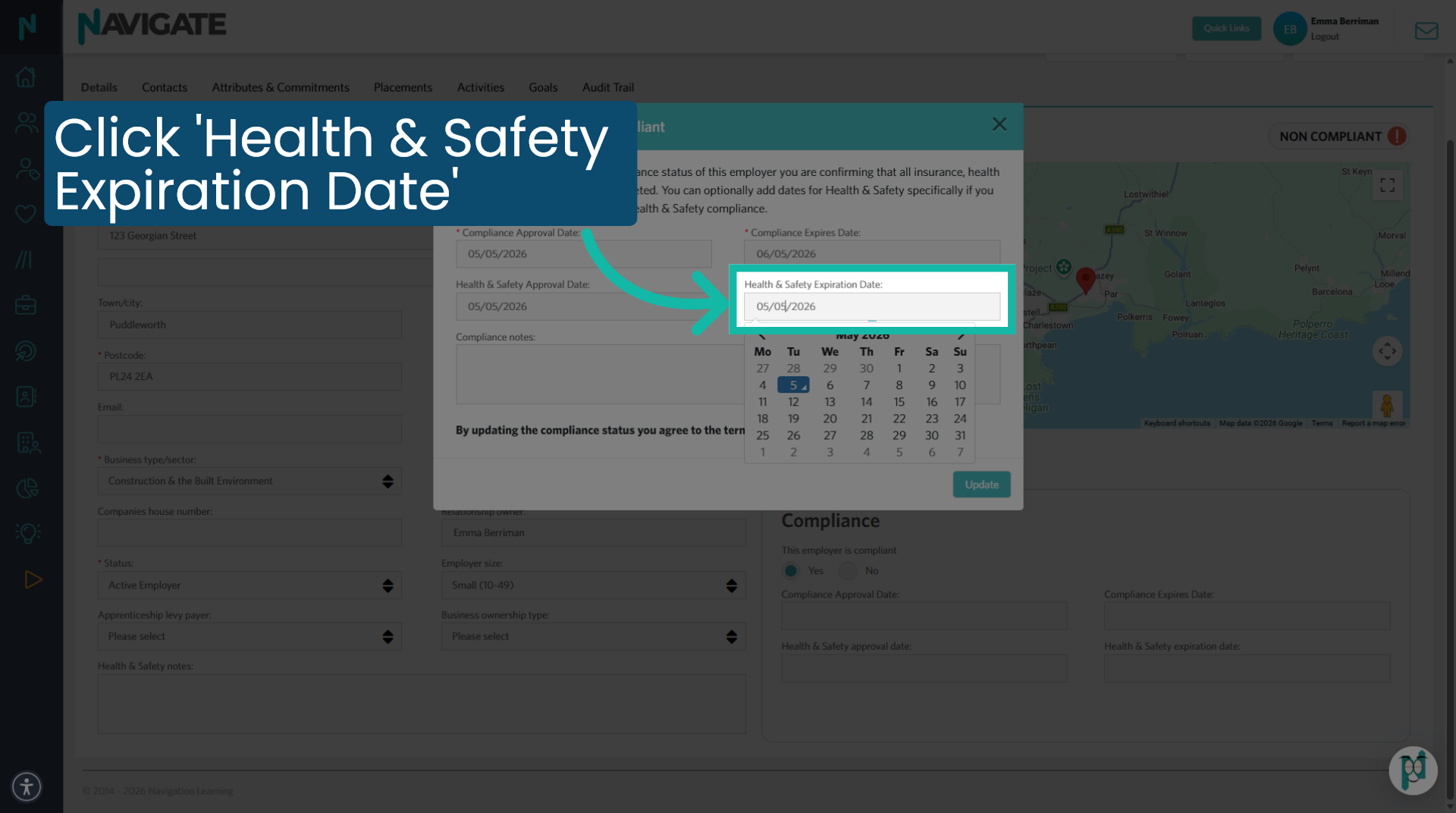 Set Health & Safety Expiration Date