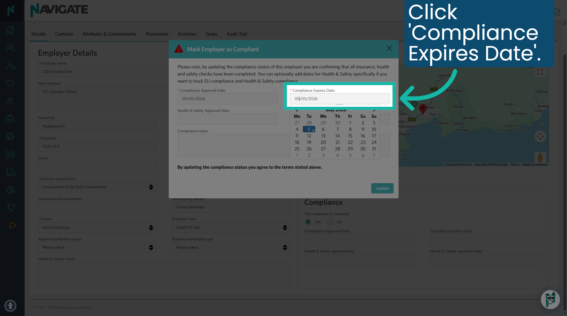 Select Compliance Expiration Date
