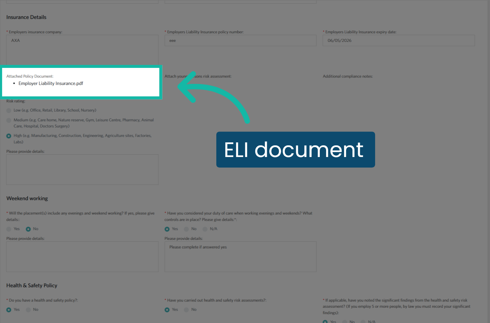 Review the attached ELI document