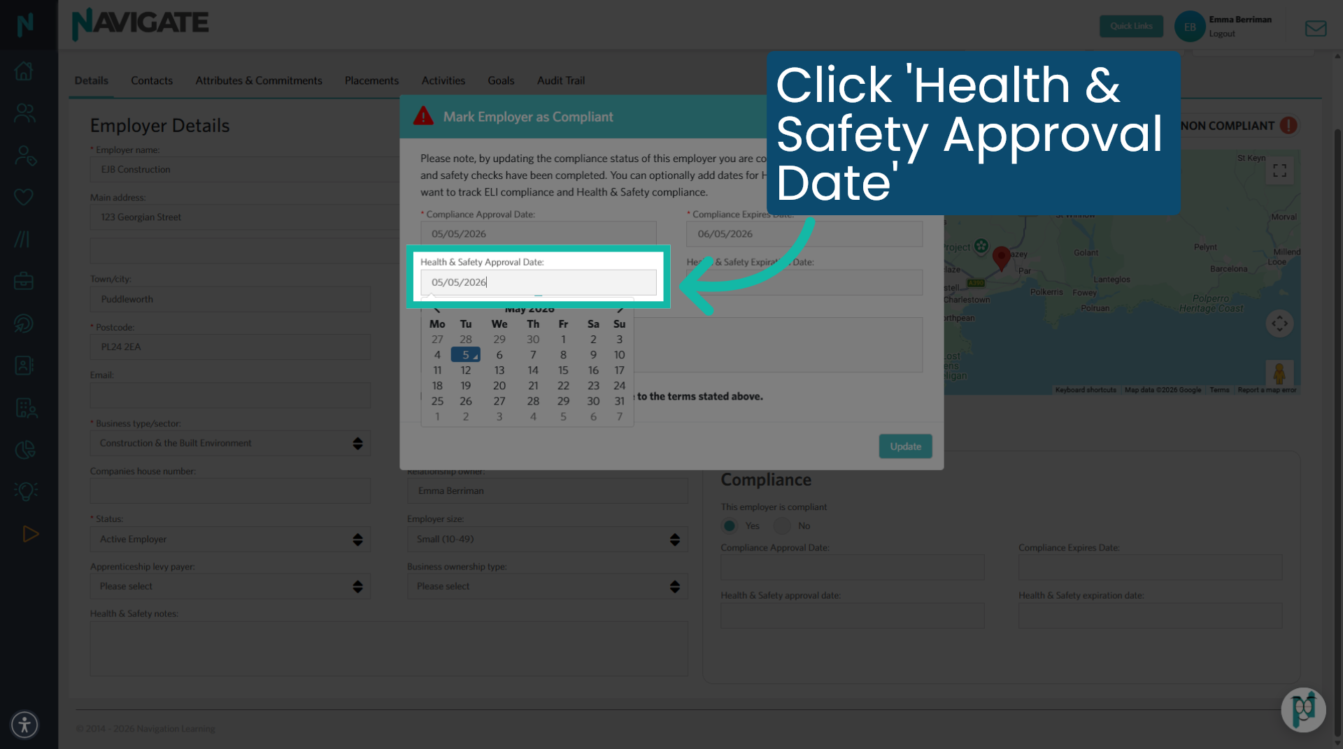 Set Health & Safety Approval Date