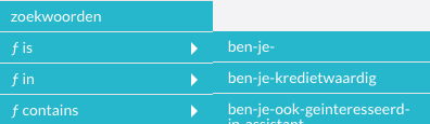 Voorbeeld van een conditie op productvraag