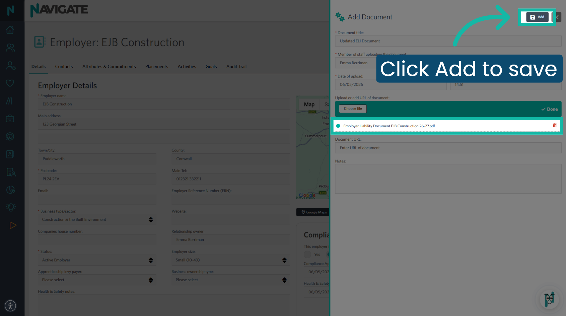 Once file is added, click Add to save.
