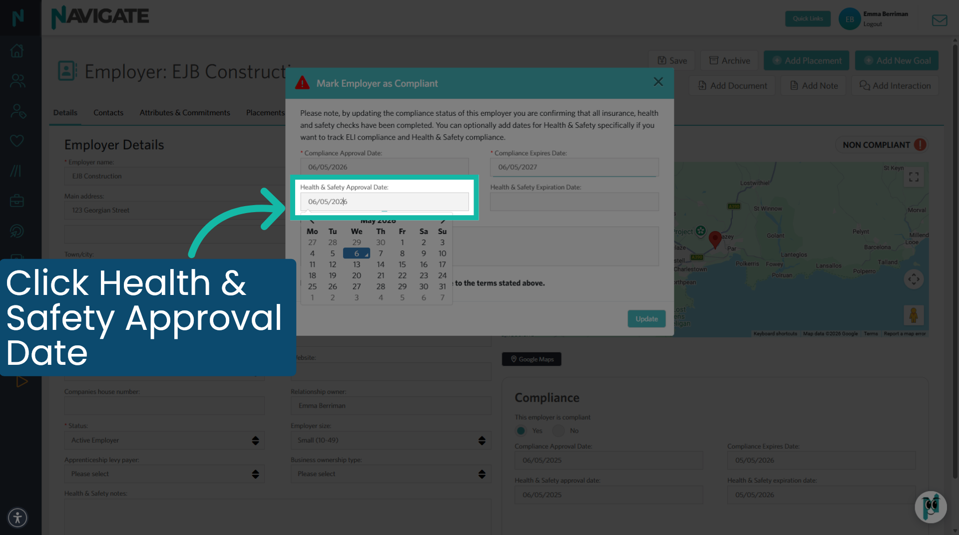 Select Health & Safety Approval Date