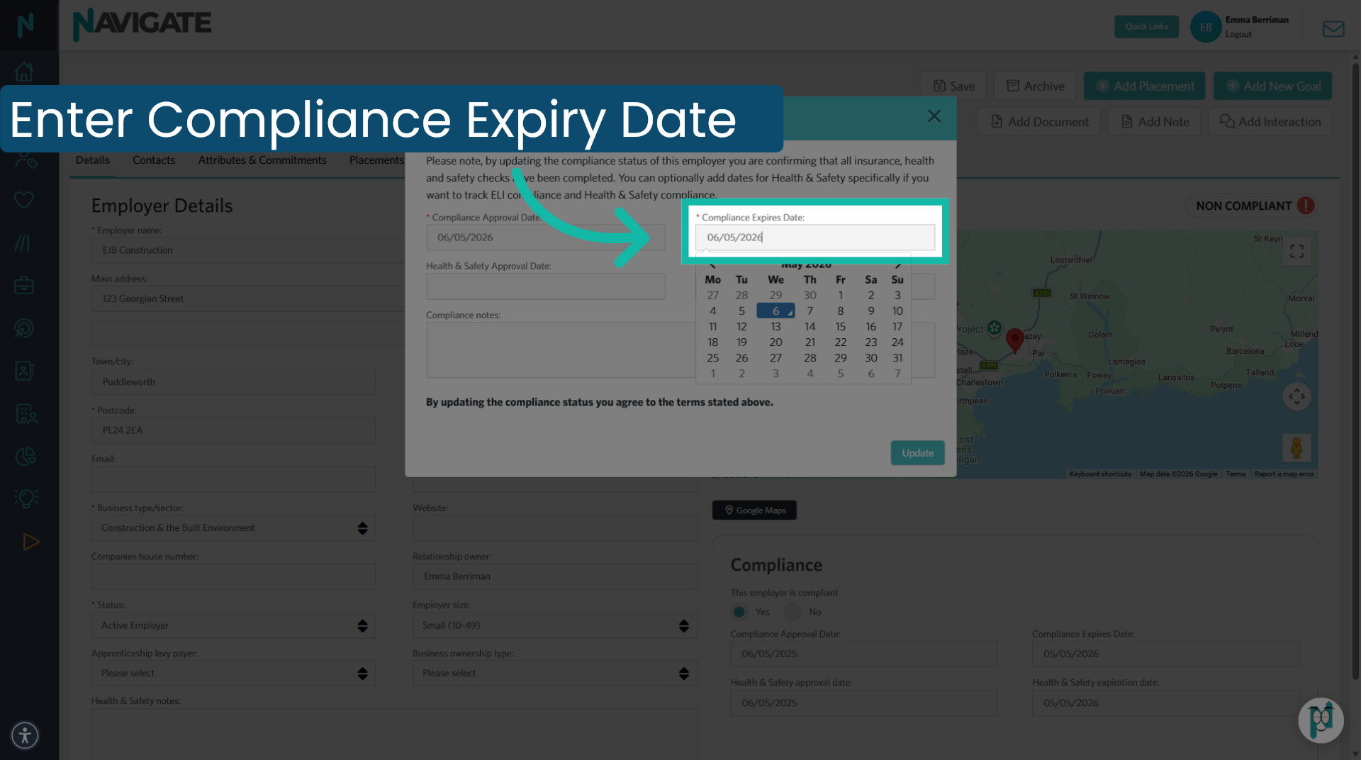 Select Compliance Expiry Date