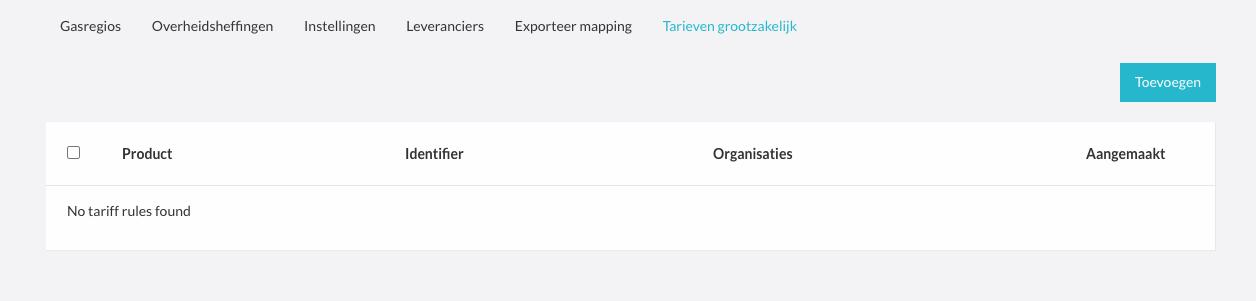 Overzicht van bandbreedte-regels onder Grootzakelijk-tarieven