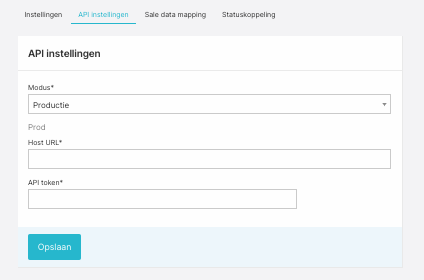 Het scherm waar je de Twikey-API-credentials invult
