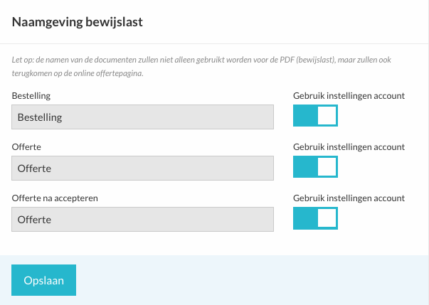 Naamgeving per leverancier instellen