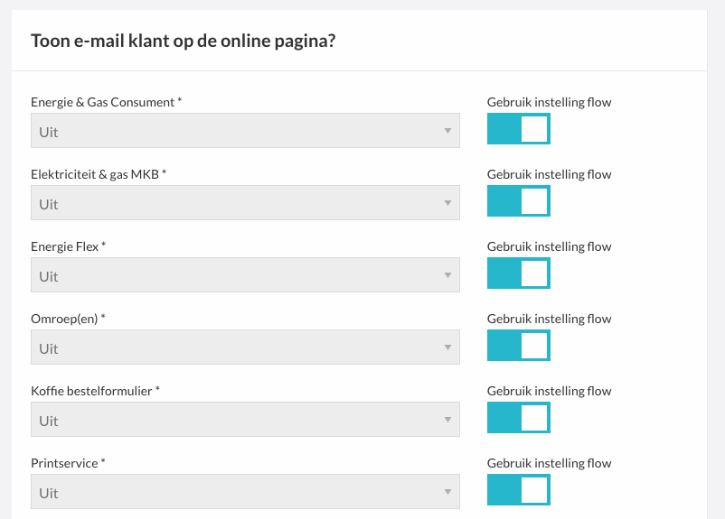 Leverancier-specifieke instelling per flow voor de e-mailcontrole