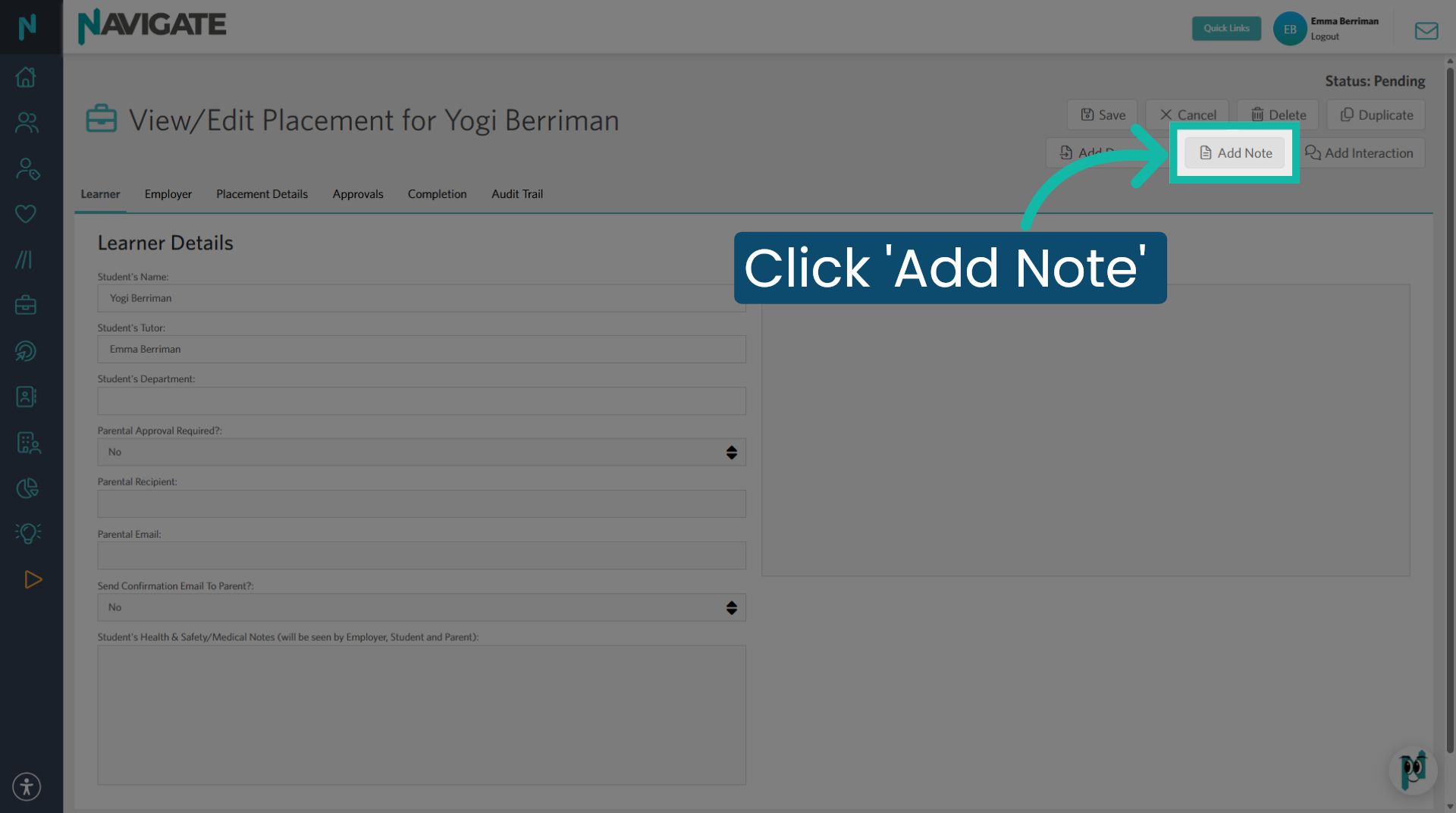 Add Note