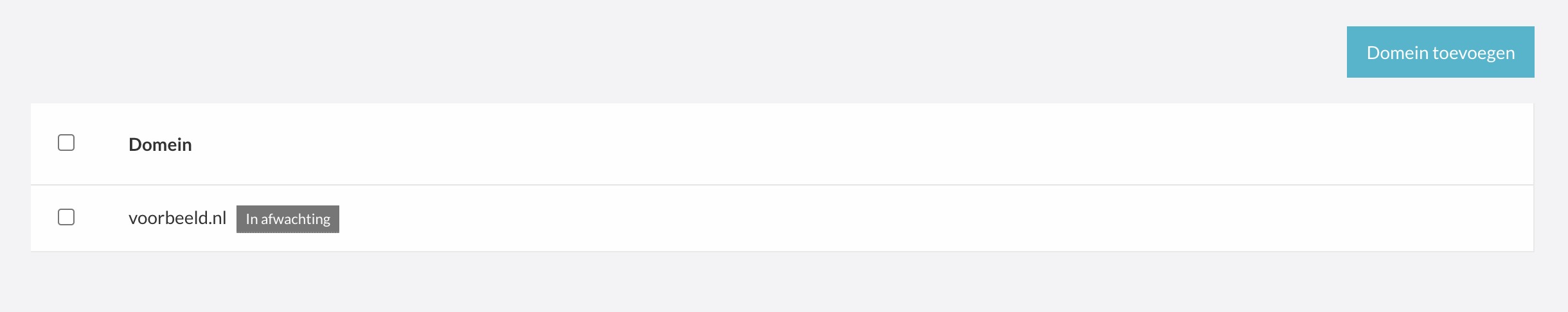 Knop Check status binnen een domein om de DNS-records direct opnieuw te controleren