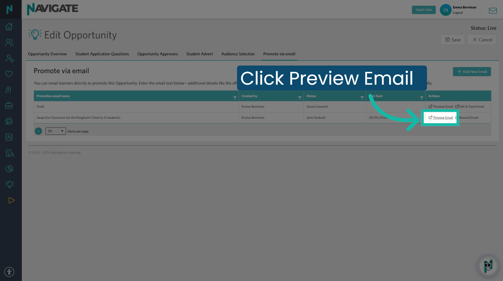 Preview Email Content