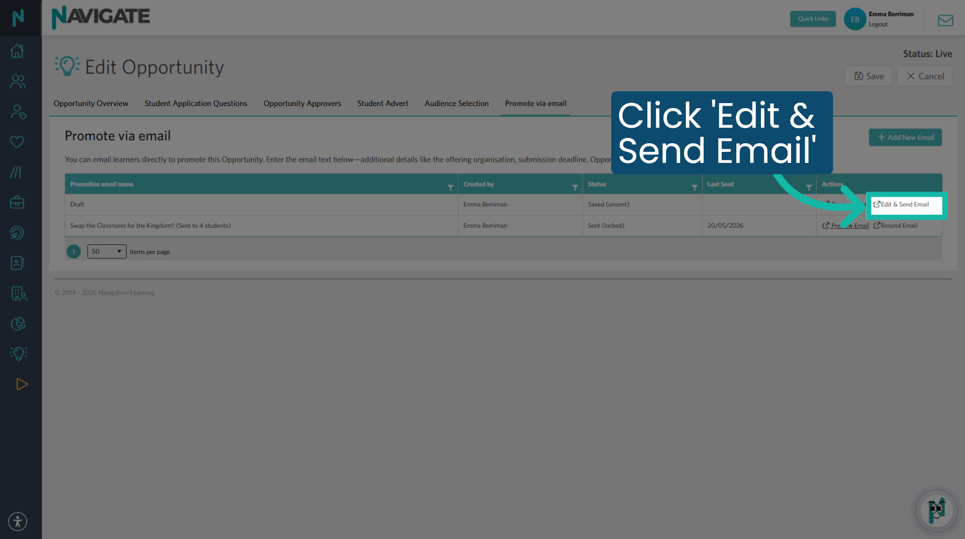 Click 'Edit & send email'