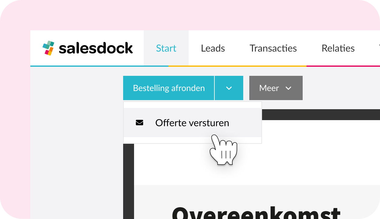 Keuze tussen offerte versturen of direct ondertekenen