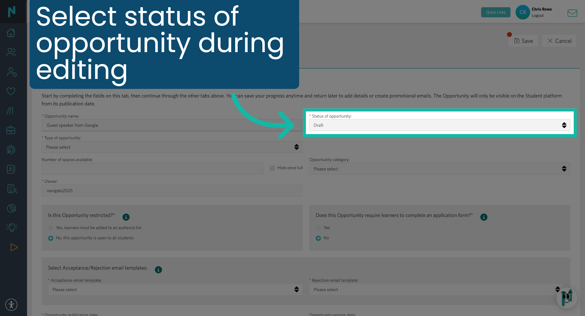 Set Opportunity Status