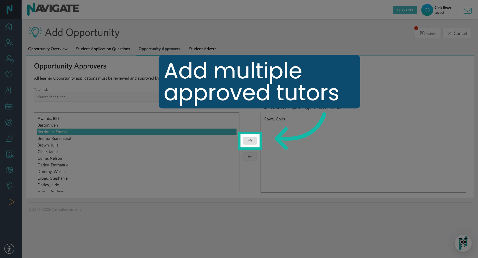 Add Additional Approved Tutors