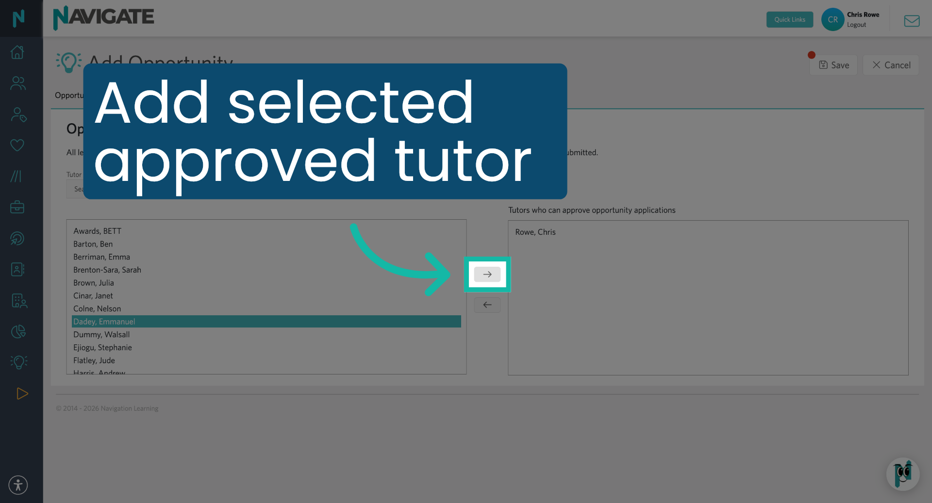 Add Approved Tutor