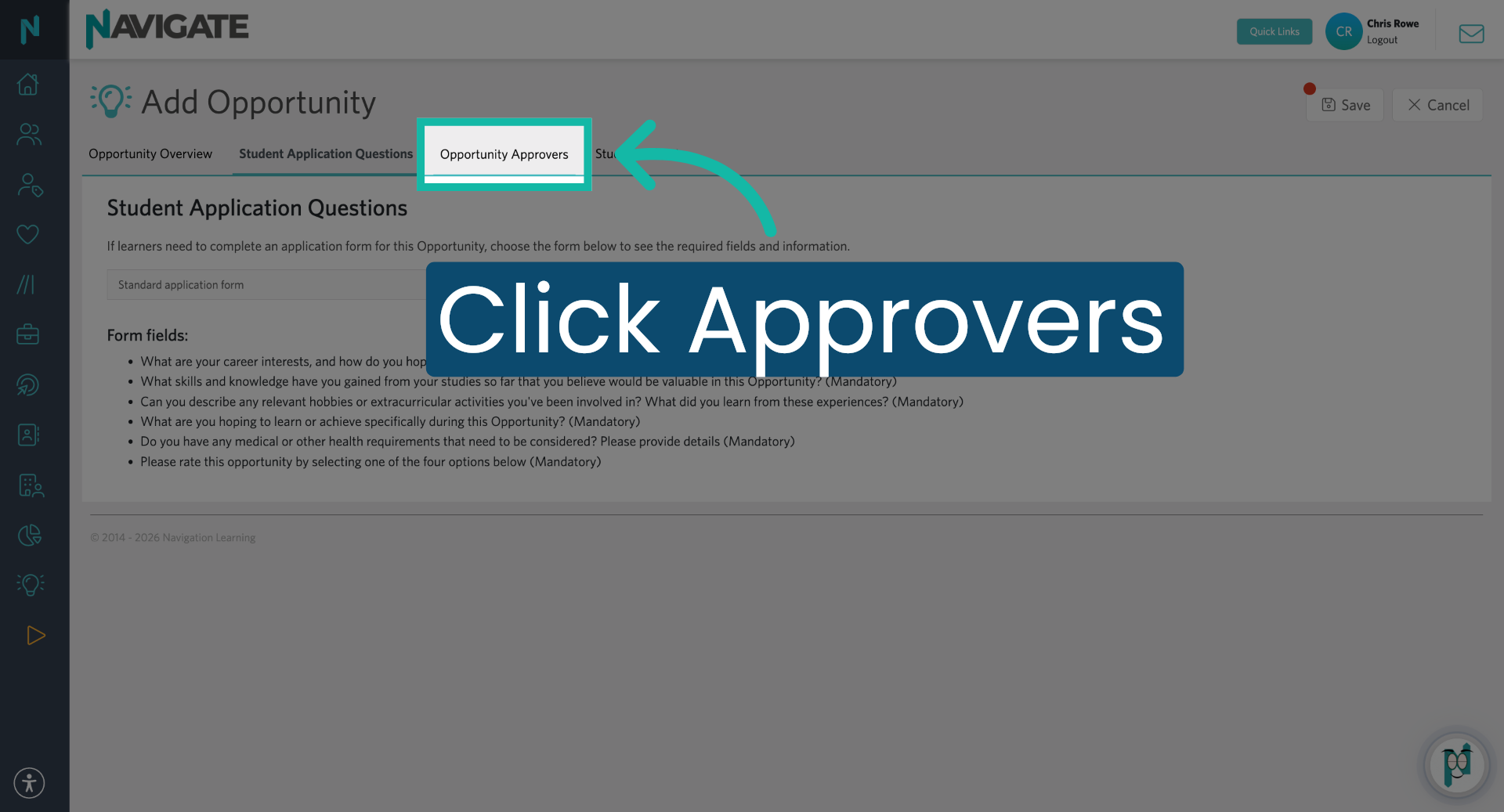 Click Opportunity Approvers