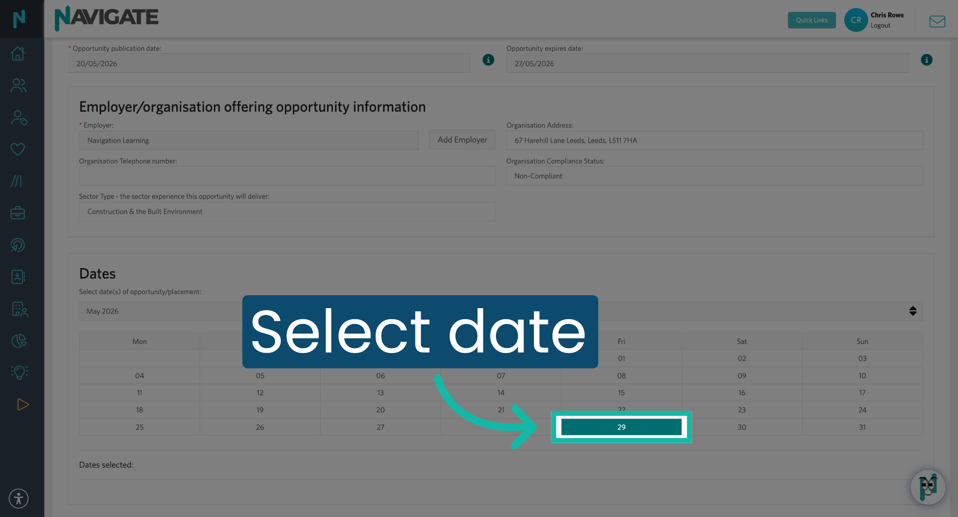 Add Date of Opportunity
