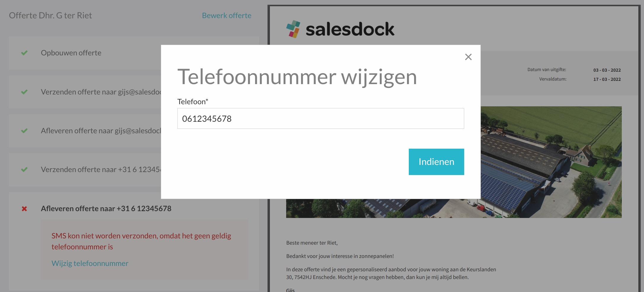 E-mailadres of telefoonnummer wijzigen vanuit Track & Trace