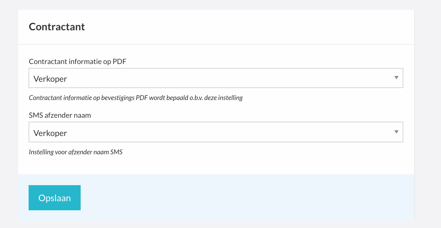 SMS afzender instellen op accountniveau