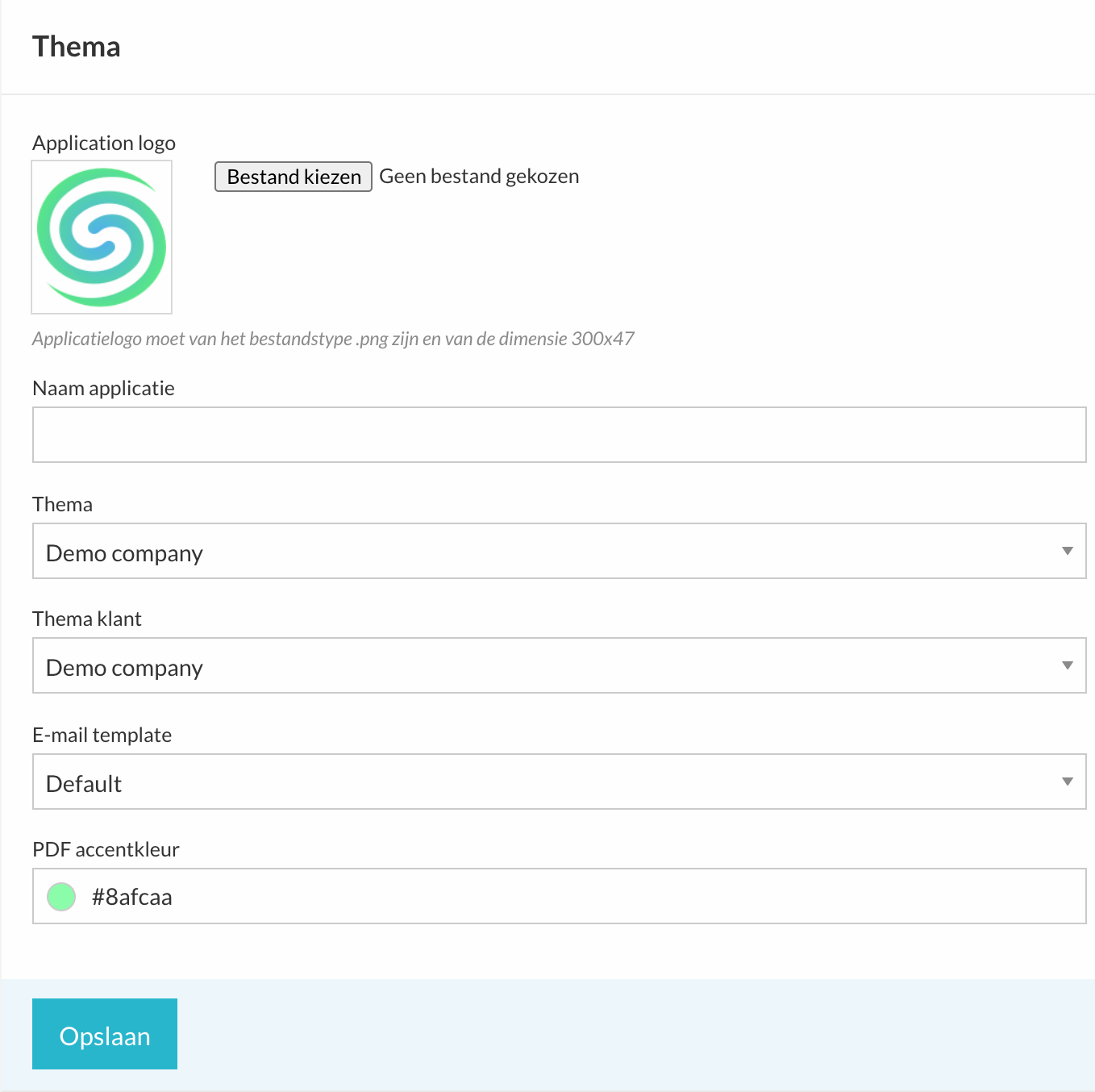 PDF-accentkleur op accountniveau instellen