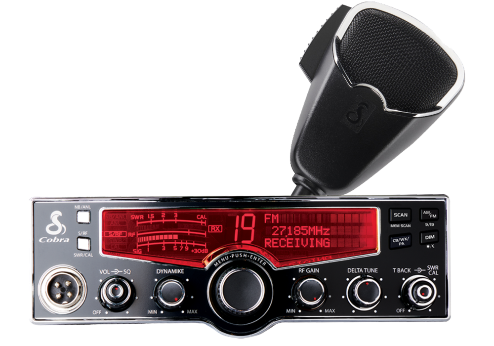 Cobra 29 LX CB Radio Front View with Microphone