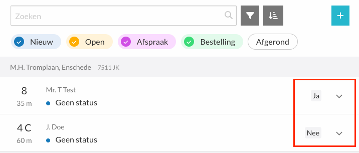 Het uitgelichte kenmerk in het Outside-overzicht