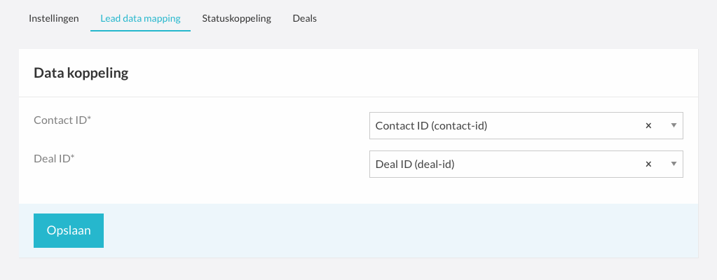 Lead data mapping op de HubSpot-koppeling