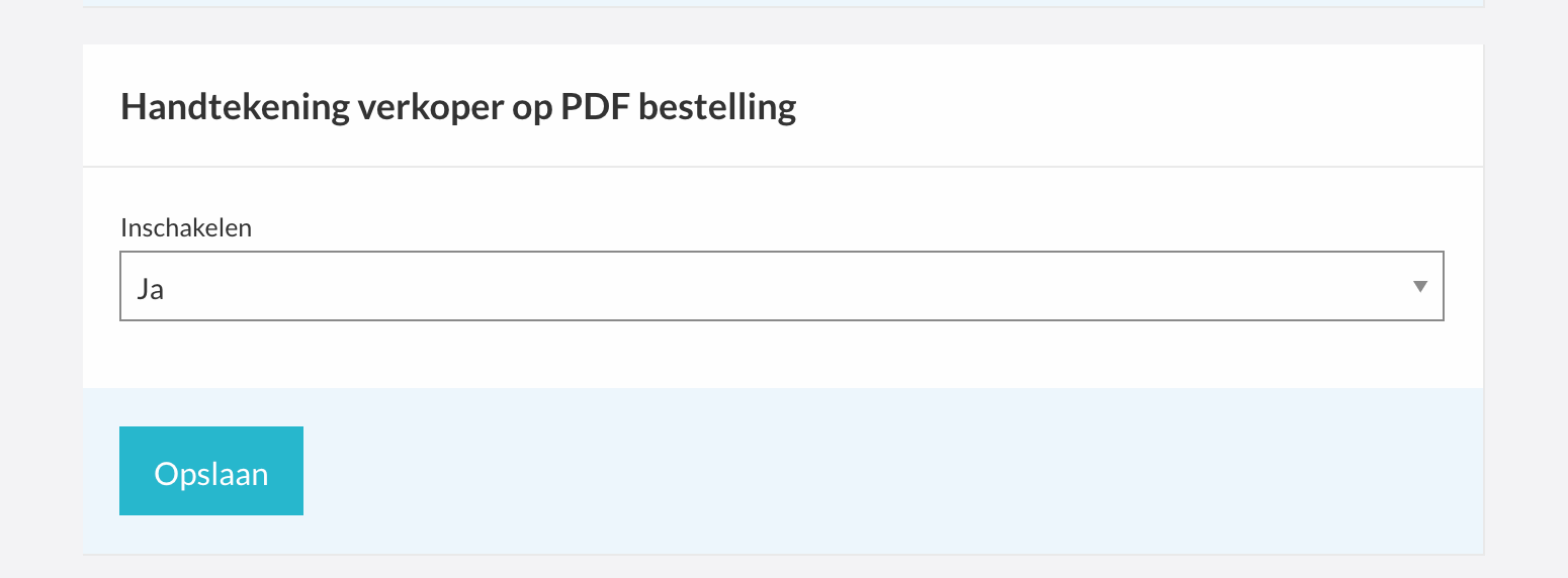 De instelling voor de verkopershandtekening