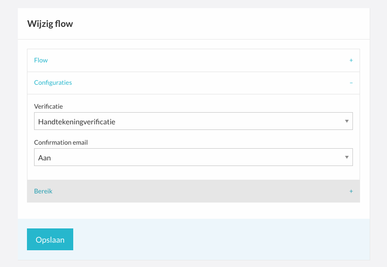 Bevestigingsmail instellen per flow