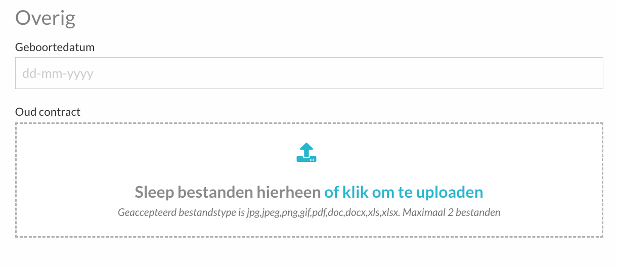 Het bestand-veld onder Overig bij het bewerken van een relatie